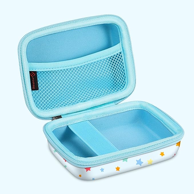 FINTIE Kids Camera Case Compatible with Goopow/Seckton/Dylanto/Mgaolo/Masterbee/CIMELR/Desuccus Kids Digital Camera Toys, Children Carrying Bag, Birthday Festival Gift, Colorful Stars