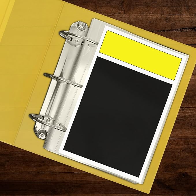 Showbill Binder with Display Sleeves, Holds 8.5” x 5.5” Broadway Programs, Includes 25 Clear Sheet Protectors, D-Ring Organizer for Theatre Memorabilia & Collectibles, Yellow