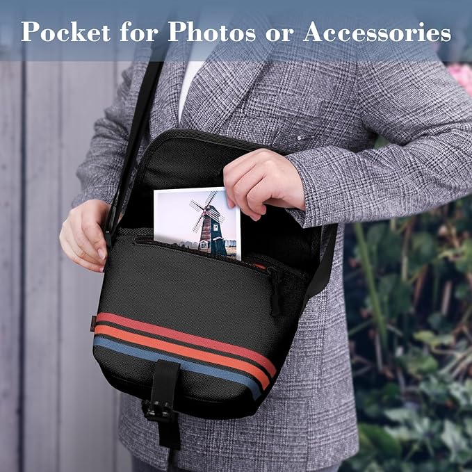 FINTIE Crossbody Camera Bag Compatible with Polaroid Now+ Generation 3rd/2nd/1st I-Type, Polaroid Flip, OneStep 2 VF, I-2 Instant Film Camera Travel Sling Case with Adjustable Strap