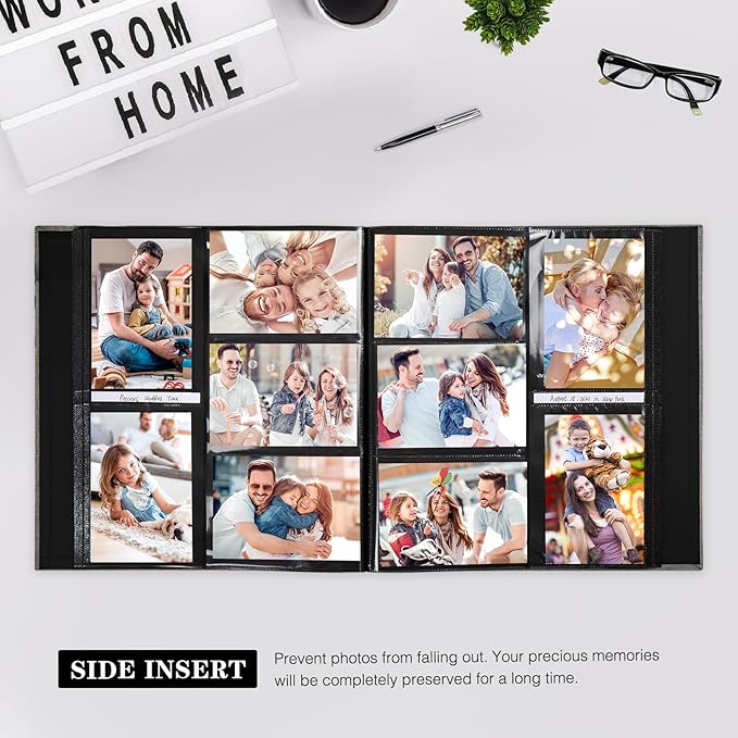 Mublalbum Photo Album 4x6 600 Photos Linen Cover Large Picture Book Holds Horizontal and Vertical Pockets for Wedding Family Anniversary and Baby (White)
