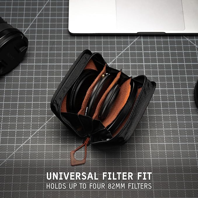 WANDRD Lens Filter Case - Store 4 Filters in Your Camera Backpack or Camera Case, Protect Photography Accessories from Scratches, Dust & Impact Traveling Bag (Sedona Orange)