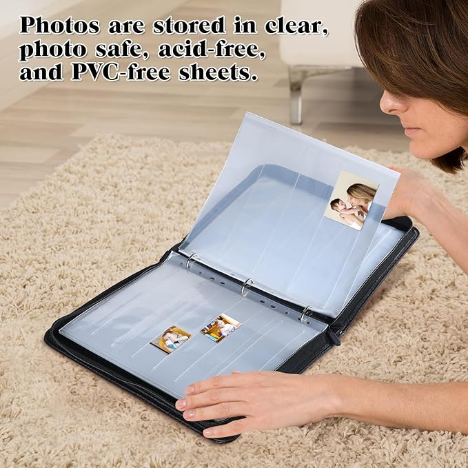 35mm Film Negative Storage Kit 50 Pcs Negative Page Preservers Acid Free Protector 3 Ring Sleeves Binder for 135 Sleeves and 120 Film Storage