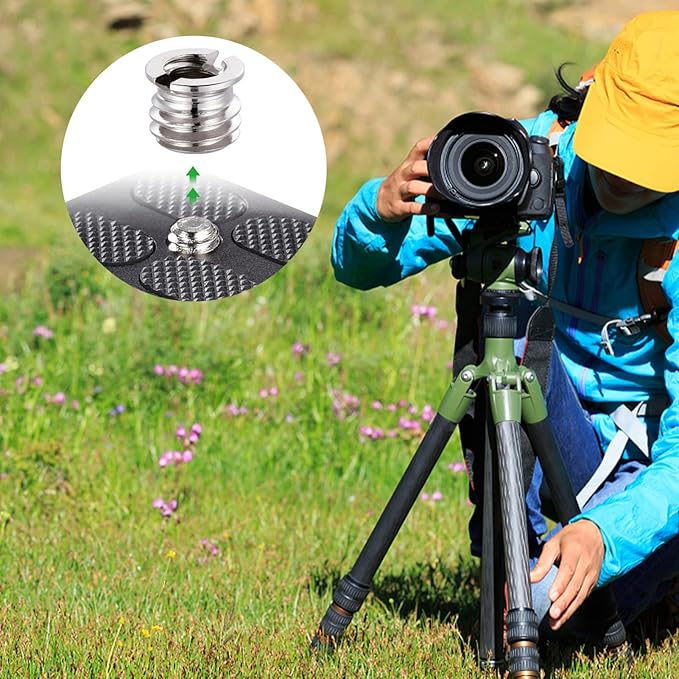 ledmomo 1/4 to 3/8 Camera Tripod Thread Adapter Convert Nut Screw Adapter for Tripods Monopods Ball Heads Light Stands DSLR Camcorders