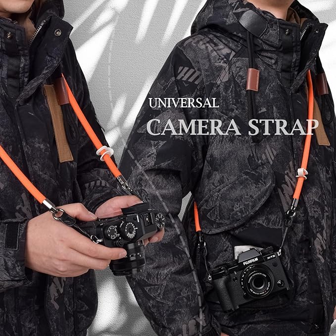 VOVMOEYA Camera Strap Rope,Camera Neck Strap Shoulder Strap for Fujifilm X100VI X100V XS20 XT5 for A6000 A6100 A6400 A6700 A7IV for Canon EOS R6 R10 for Nikon Zf Z5 Z30 - Orange