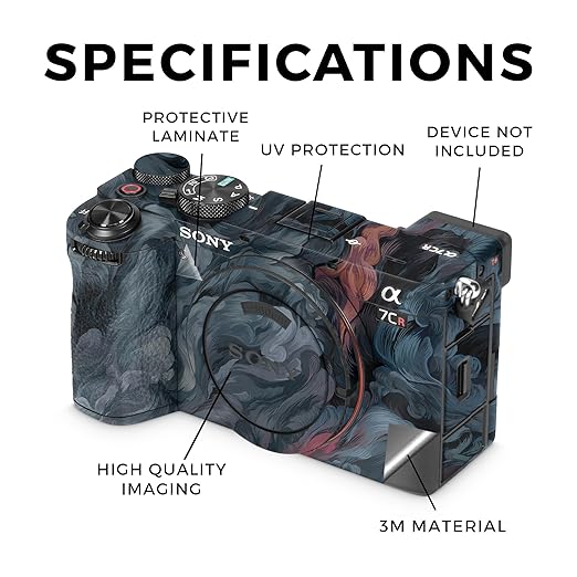 Camera Skin Compatible with Sony Alpha 7CR Camera (2023) - Storm Cloud - Premium 3M Vinyl Protective Wrap Decal Cover - Easy to Apply | Crafted in The USA by MightySkins