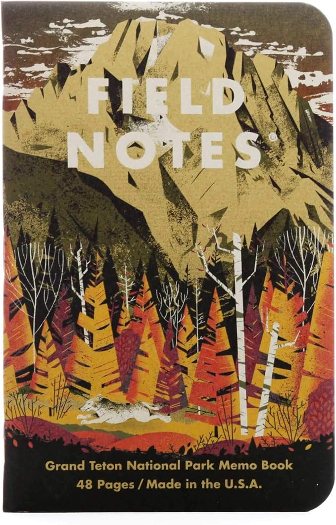 Field Notes: National Parks Series (Series D - Grand Teton, Arches, Sequoia) - Graph Paper Memo Book 3-Pack - 3.5 x 5.5 Inch