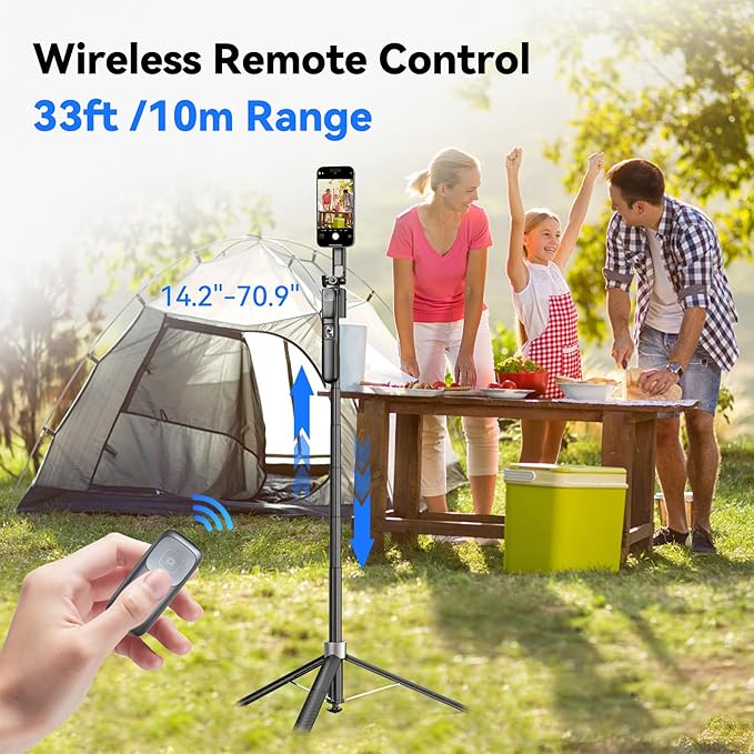 Magnetic Auto Face Tracking Tripod, 70.9” Magsafe Phone Tripod with 360°Rotation 5-Gesture Control, Wireless Remote, Magnetic Mount, Ideal for Vlogging, Live Streaming, Travel and Content Creation
