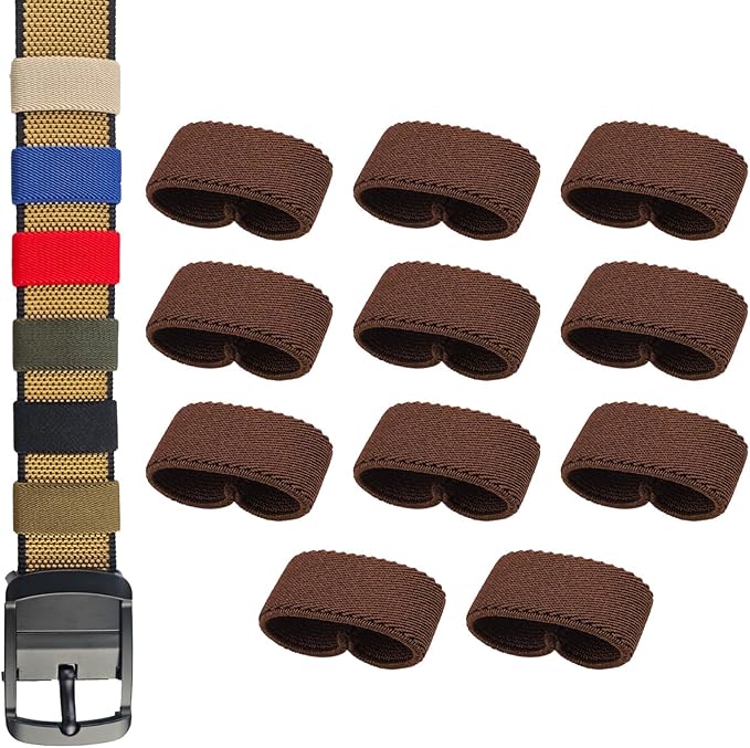 11 Pcs Thickening Elastic Belt Keepers, Nylon Webbing Strap Organizers & Holders for 1.5" to 2" Wide Belts