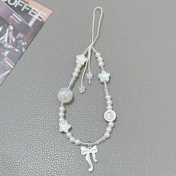 Beaded Camera Wrist Strap Cute Digital Camera Charm Lanyard Phone Charms Strap Beaded Camera Chain for Phone Bag Keychain