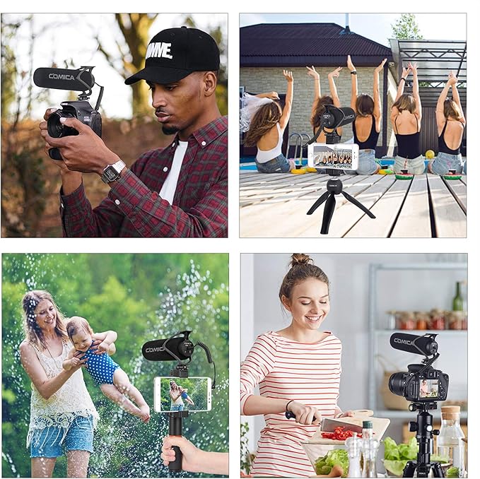 COMICA CVM-V30 LITE Video Microphone,Super-Cardioid Condenser On-Camera Shotgun Microphone for Canon Nikon Sony Panasonic DSLR Cameras,Mic for iPhone Android Smartphone with 3.5mm Jack(Black)