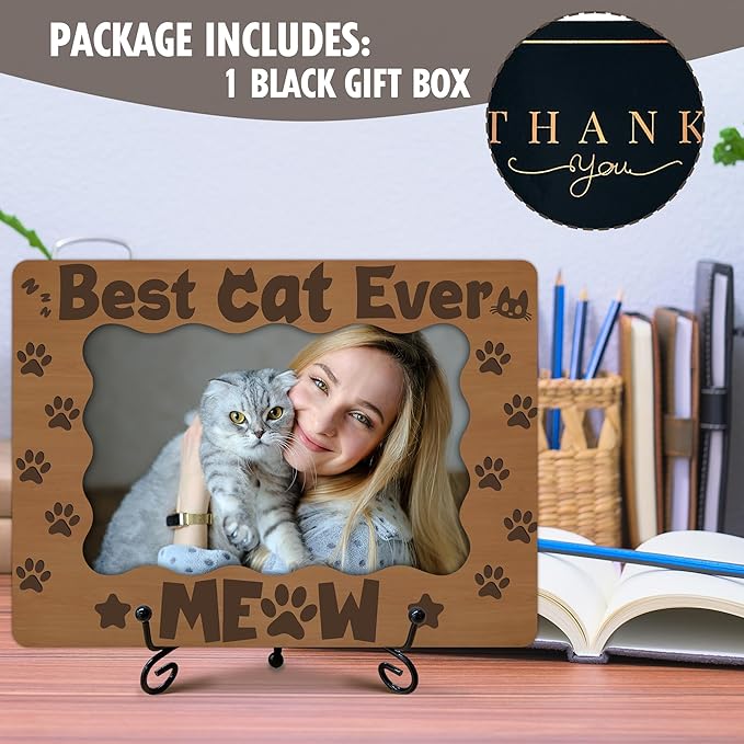 Wooden Picture Frame, Handcrafted You Had Me at Woof Wood Frame with Stand, Birthday Unique Gift for Dog Owners, Perfect for Pet Lovers, Home Tabletop Display, Fits 4 x 6 Inch Photo(Dark Brown)-A30