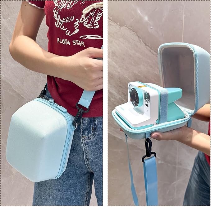 WOGOZAN Protective Case for Polaroid Now 2nd/3rd, Now+ Gen 2/3rd, I-Type, OneStep+, Onestep 2, FILP, Instant Film Camera - Hard Shell Camera Case with Adjustable Shoulder Strap (Blue) (No Camera)