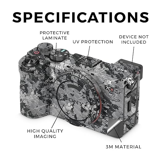 Carbon Fiber Camera Skin Compatible with Sony Alpha 7CR Camera (2023) - Viper Urban - Premium 3M Vinyl Protective Wrap Decal Cover - Easy to Apply | Crafted in The USA by MightySkins