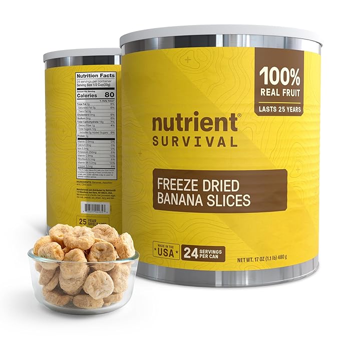 Premium Freeze-Dried Bananas – #10 Can | 25-yr Shelf Life | Emergency Food Storage