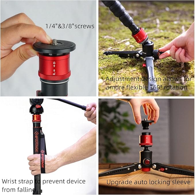 IFOOTAGE Cobra 3 A180T,Camera Monopod with Tripod Base,Aluminum Professional Video Monopod,Suitable for SLR Cameras and Camcorders(71")