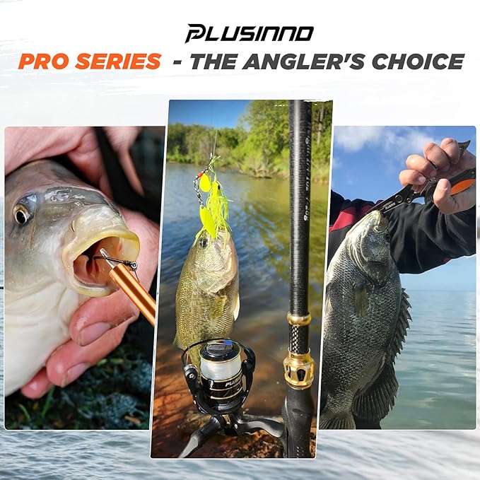 PLUSINNO Fishing Backpack with Fishing Rod and Reel Combos Tackle Boxes, Waterproof Tackle Backpack for Fishing Gear with Rod Holder, Fishing Gifts for Men with Fishing Tool Kit...