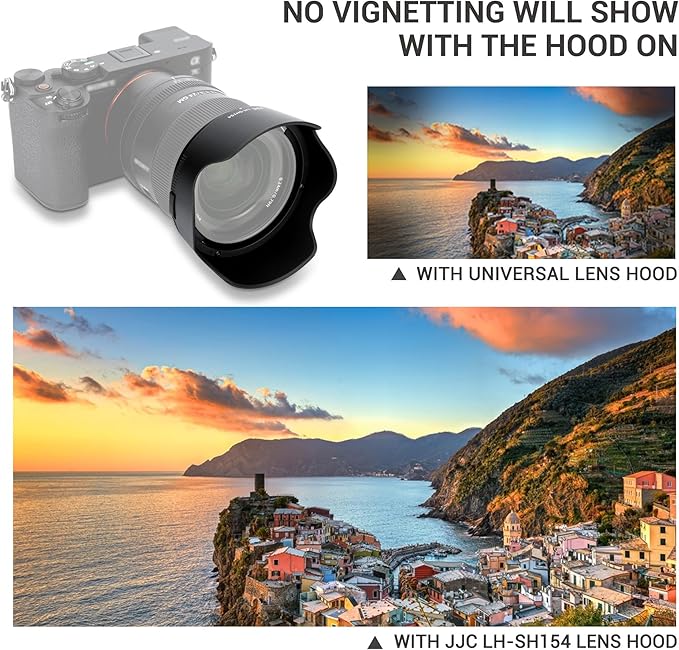 JJC ALC-SH154 Bayonet Reversible Lens Hood Shade for Sony FE 24mm f/1.4 GM Lens SEL24F14GM, Replaces Sony ALC-SH154 Lens Hood, Allows to Attach 67mm Filter & Lens Cap, No Vignetting