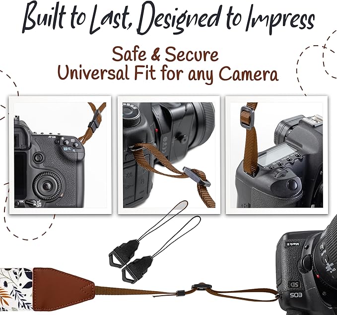 Art Tribute Camera Strap for All DSLR and Mirrorless Cameras. Add Your Name Or Initials Make It a Personalized Gift