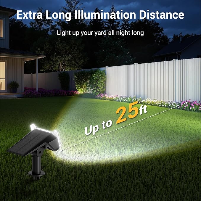 WdtPro Solar Spot Lights Outdoor for Tree, Sign, Mailbox, Solar Lights Outdoor Waterproof, Bright Landscape Spotlights, Auto ON/Off, Dusk to Dawn Lighting for Yard Patio Garden Pathway, 4 Pack