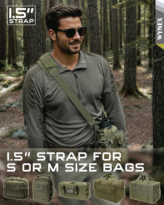 WYNEX Shoulder Strap Pad for Tactical Pouch, Universal Bag Strap with Detachable Thick Pad Single Shoulder Straps Replacement