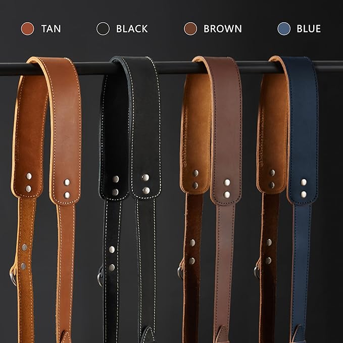 Padwa Lifestyle Blue Single Camera Harness Strap for One Camera - Professional Single Full Grain Leather Camera Harness,Quick Release Gear DSLR Camera Straps for Photographers