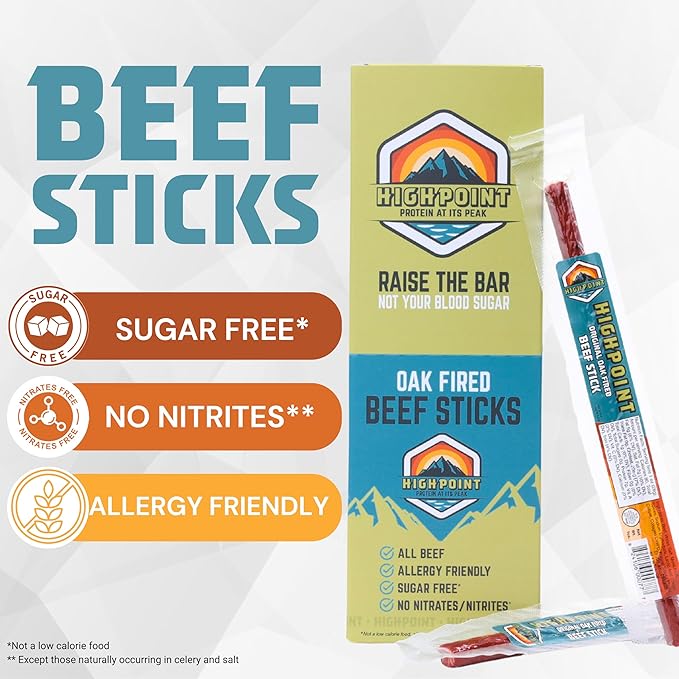 Highpoint Protein Original Oak Fired Beef Stick, 20 CT (Pack of 1)