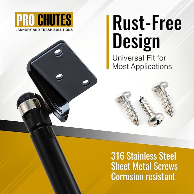 10MM Ball Stud Mounting Black Bracket for Gas Struts - Heavy Duty Lift Support Shock Brackets with Stainless Steel Screws - Ideal for Spring Hood Struts & Closer Piston Prop Mounts – x4 Angled