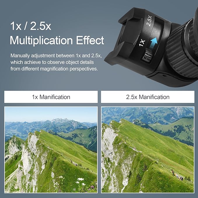 Astromania Right Angle Viewfinder 1X/2.5X Magnification with 6 Mounting Telescope Adapters for DSLR Cameras Such as Canon, Nikon, Pentax, Minolta, Dynax, Samsung, Olympus