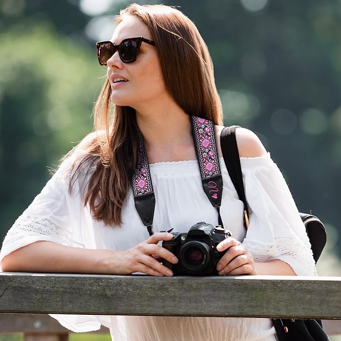 Art Tribute Camera Strap for All DSLR and Mirrorless Cameras. Add Your Name Or Initials Make It a Personalized Gift