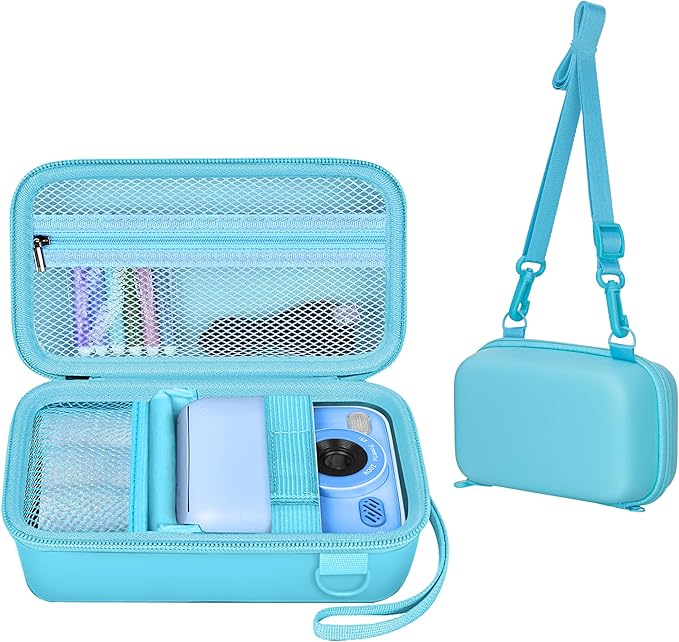 Leayjeen Kids Camera Case Compatible with Cimizi/Gofunly/Aasonida/CAMCLID/LETSHAHA Kids Instant Print Camera, Kids Instant Camera for 1080P Printed Photos,Birthday Gifts for Kids-Blue(Case Only)