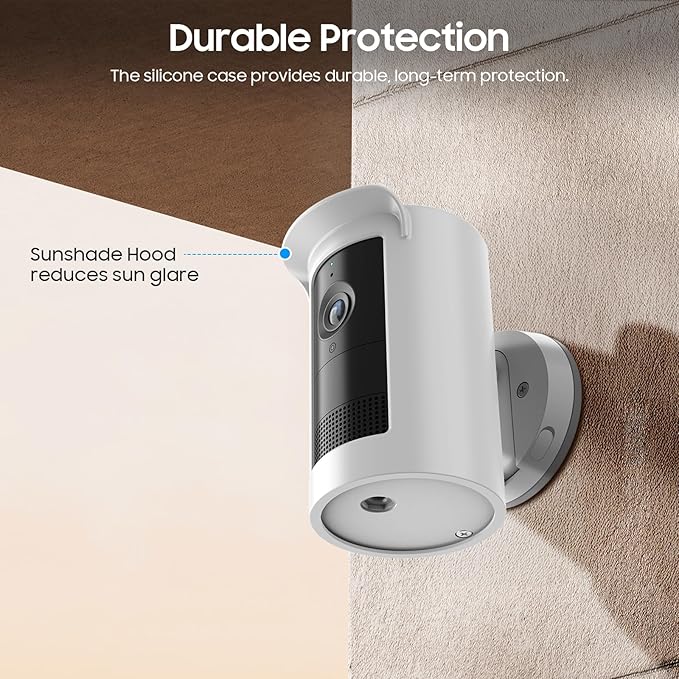 Fintie Silicone Case for Ring Outdoor Cam Plus (2025 Release), Soft Silicone Weather Resistant Protective Skin Cover for Ring Outdoor Cam Plus Camera, White