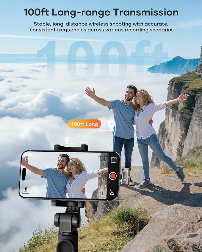 Mini 2 Wireless Lavalier Microphones for iPhone 15/16/17 & Android, 3-Level Noise Reduction, Plug & Play, 36H Battery with Charging Case, Wireless Lapel Mic for Video Recording, Vlogging