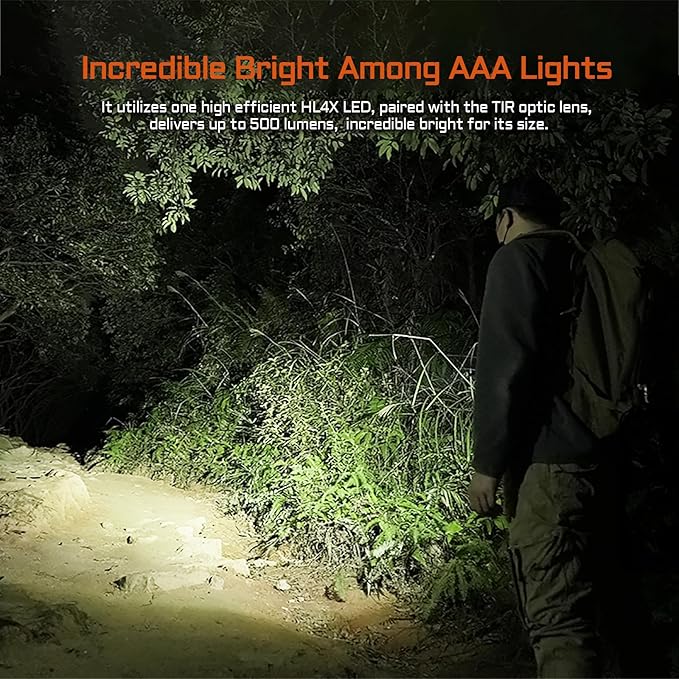 ACEBEAM PT20 2 AAA EDC Flashlight Rechargeable, 500 High Lumens Pen Flashlight with Clip, Compact Pocket MINI LED Flash Light, Super Bright Small Pen Light for Emergency, Camping, Home, Work