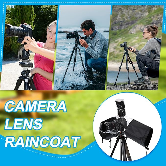 PATIKIL Camera Rain Cover, Waterproof Protective Cover Camera Sleeve Protector Up to 8 Inch Lens for Nikon, Clear