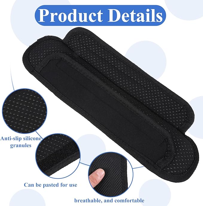 Shoulder Strap Cushion Universal Shoulder Strap Pad for Bags, Black Large Breathable Shock Absorption for Bag, Messenger Bags, Backpacks and Purse Non-Slip Thick Cushion with Foam
