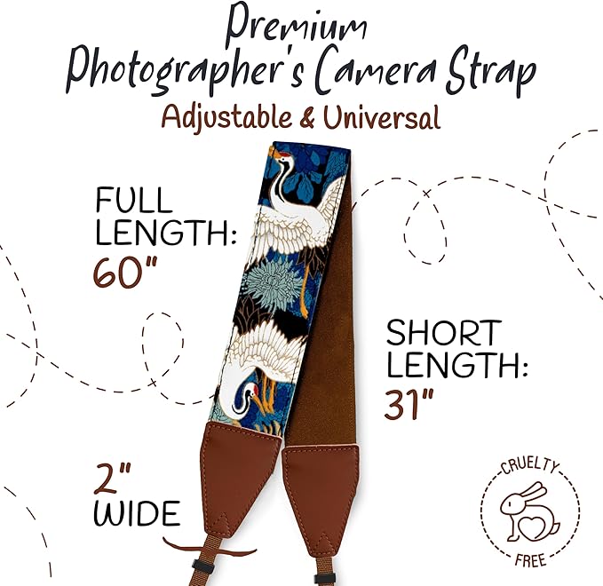 Art Tribute Camera Strap for All DSLR and Mirrorless Cameras. Photographers Strap Neck, Shoulder & Crossbody Camera Strap