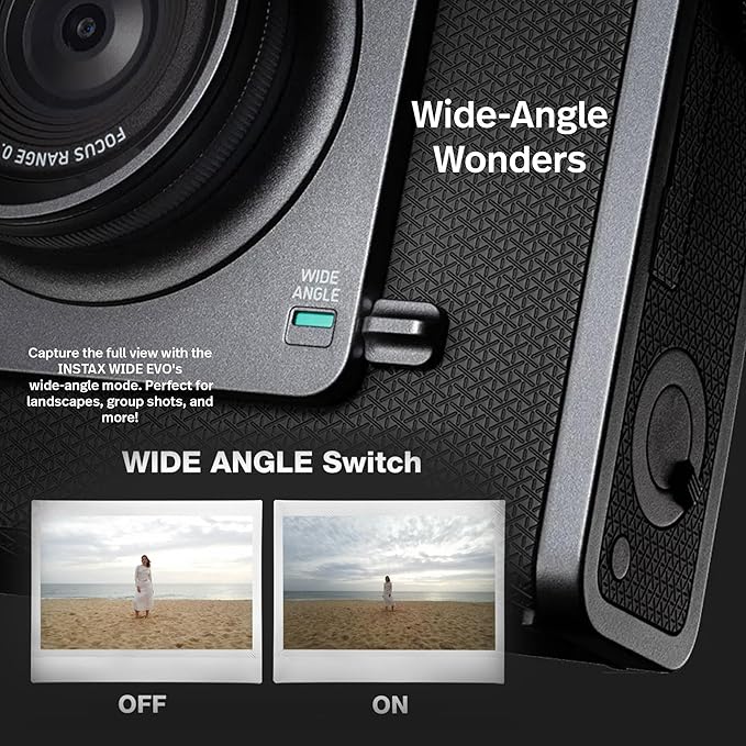Fujifilm Instax Wide Evo Hybrid Instant Film Camera Bundle with Compatible Carrying Case + 32GB Memory Card + Cleaning Cloth + More