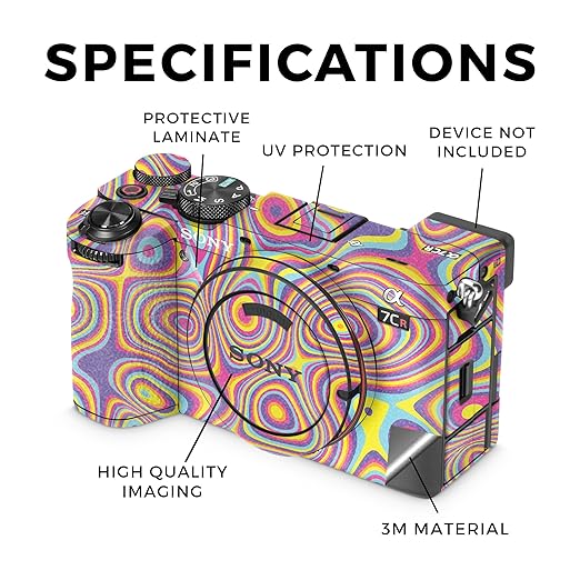 Glossy Glitter Camera Skin Compatible with Sony Alpha 7CR Camera (2023) - Gobstopper - Premium 3M Vinyl Protective Wrap Decal Cover - Easy to Apply | Crafted in The USA by MightySkins