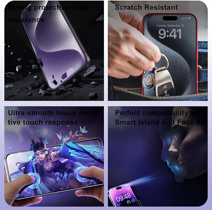SHANG PIN JIA 2 Pack Anti Blue Light Matte Screen Protector for iPhone 17 Pro Max 6.9-Inch Auto Dust Removal, No Bubbles, Tempered Glass Film, Easy Installation