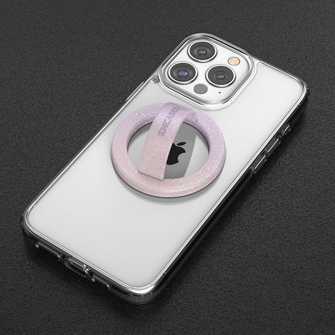 Encased Magnetic Phone Grip Holder, Compatible with MagSafe - Cute Color Combo Iridescent Silicone Finger Loop Ring for iPhone (Gradient Halo)