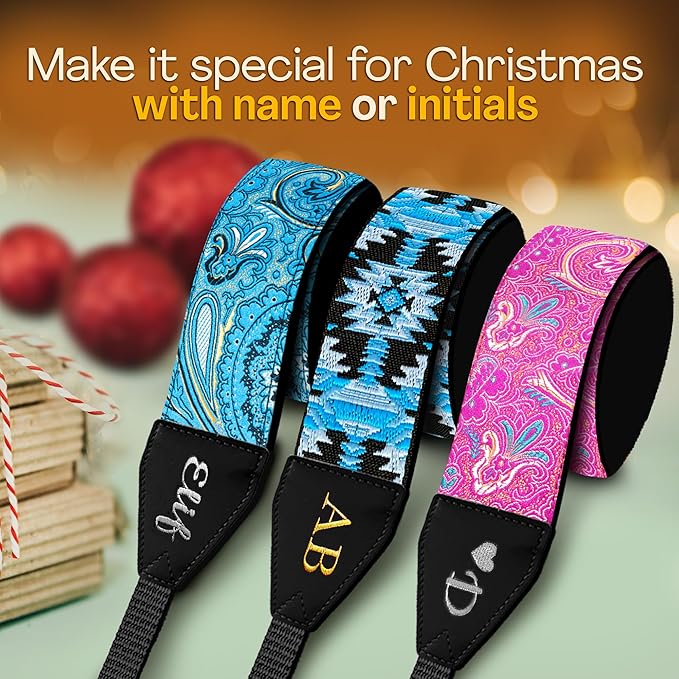 Art Tribute Camera Strap for All DSLR and Mirrorless Cameras. Add Your Name Or Initials Make It a Personalized Gift