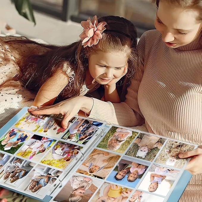 tutata Photo Album Refill Pages, Hold 4''x4'' Photos, 9-Pocket Scrapbook Page Protectors, Fit 13.5" × 13.1" Ring Album Binder, 25 Pack