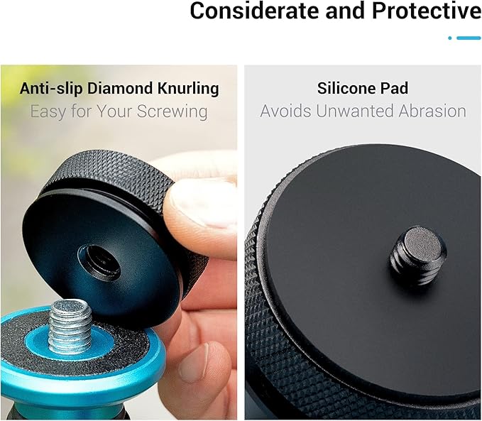 JJC Male 1/4"-20 to Female 3/8"-16 Threaded Screw Converter Adapter for Mounting Camera and Other Devices with Female 1/4"-20 Thread to Tripod, Monopod with Male 3/8"-16 Thread or Arca-Type Clamp