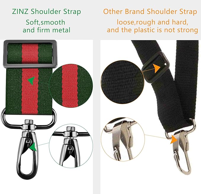 ZINZ Shoulder Strap 58" Ultra-Thick Fixed Padded and Adjustable Buckles Crossbody Strap for Briefcase Laptop Bag Luggage