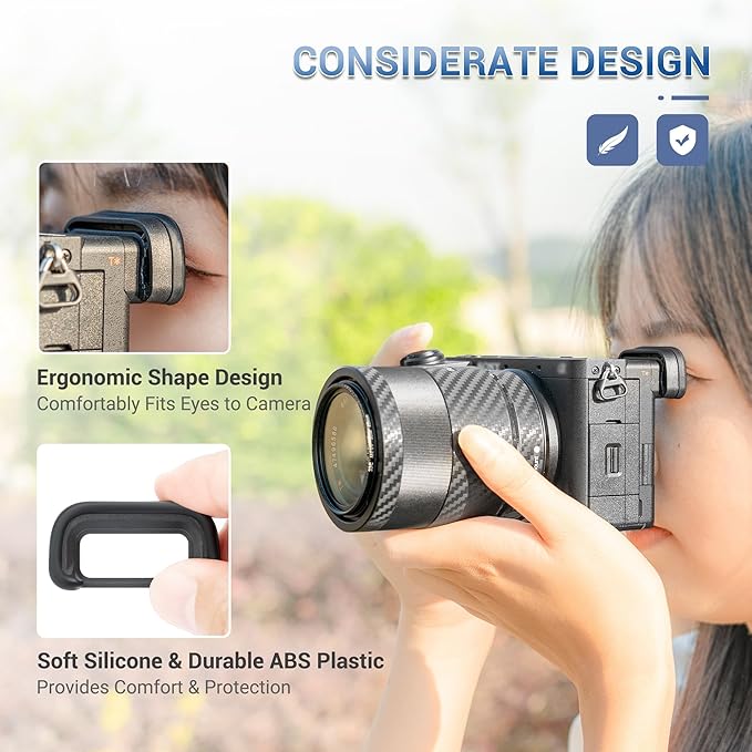 A6700 Eyepiece Eyecup Eye Cup, JJC 2 Pack Eyecup Viewfinder for Sony A6700 Camera, Replaces Sony FDA-EP20 Eyepiece, Soft Silicone Material,360-Degree Rotatable,Protect Viewfinder from Impact & Scratch