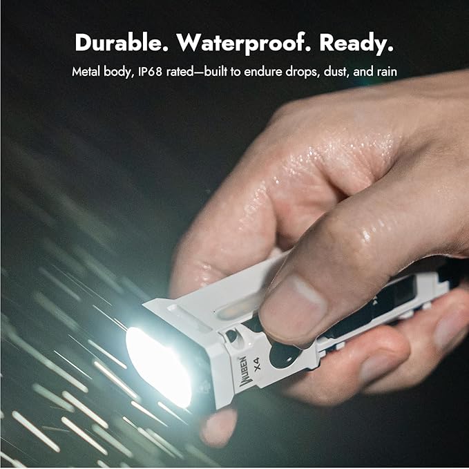 WUBEN X4 EDC Compact Flashlight with RGB Light, 1500 Lumens Mini Flashlight with Tactical Switch and Magnetic, IP68 Portable Pocket Clip USB C Flash Light for Camping, Checking, Emergencies