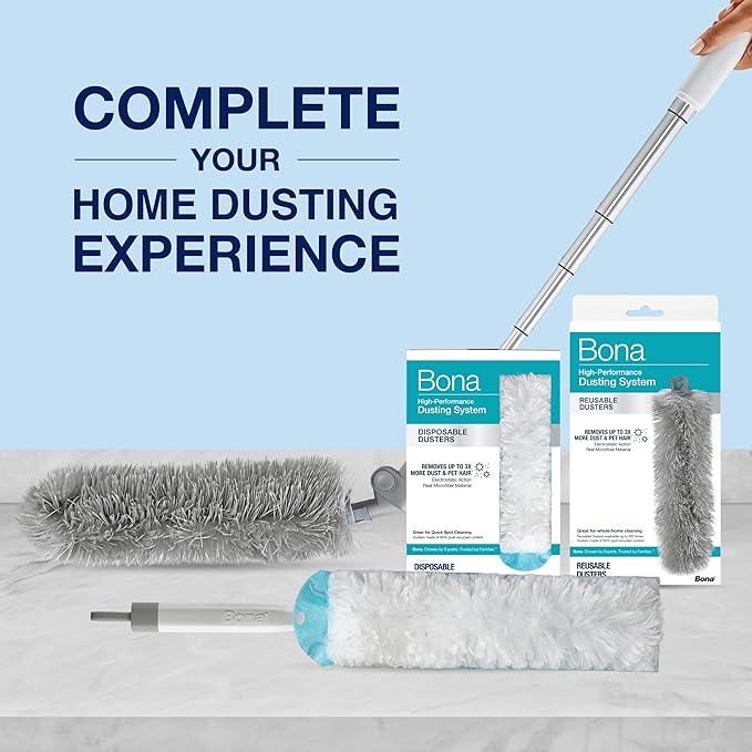 Bona Disposable Duster Refills - 9 Pack - High Performance Dusting System - Microfiber Dusters Remove Dust and Pet Hair for Quick Spot Cleaning