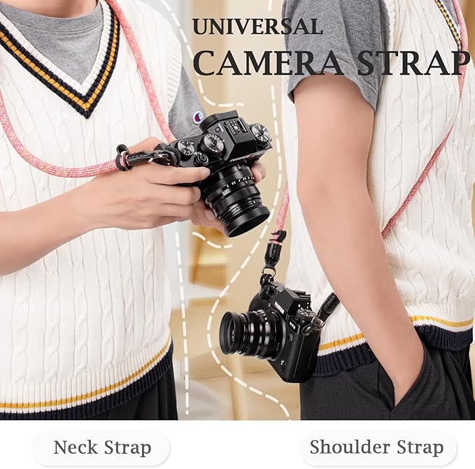 VOVMOEYA Camera Strap Rope,Camera Neck Strap Shoulder Strap for Fujifilm X100VI X100V XS20 XT5 for A6000 A6100 A6400 A6700 A7IV for Canon EOS R6 R10 for Nikon D850 D5600 D7500