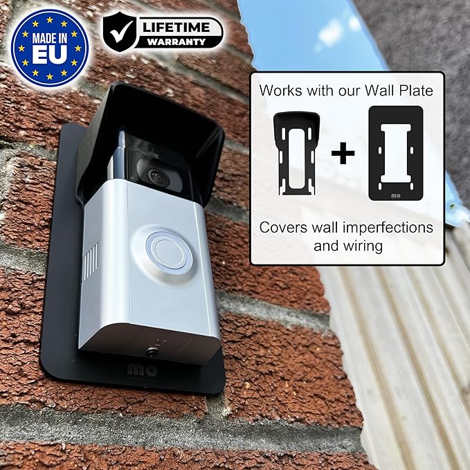 No Drill Rain Cover Compatible with Video Doorbell Battery Doorbell & Older 1/2/3/4 2nd Gen & 3 Plus Rain Shield Anti-Glare Protection Weather Protector Height Adjustable