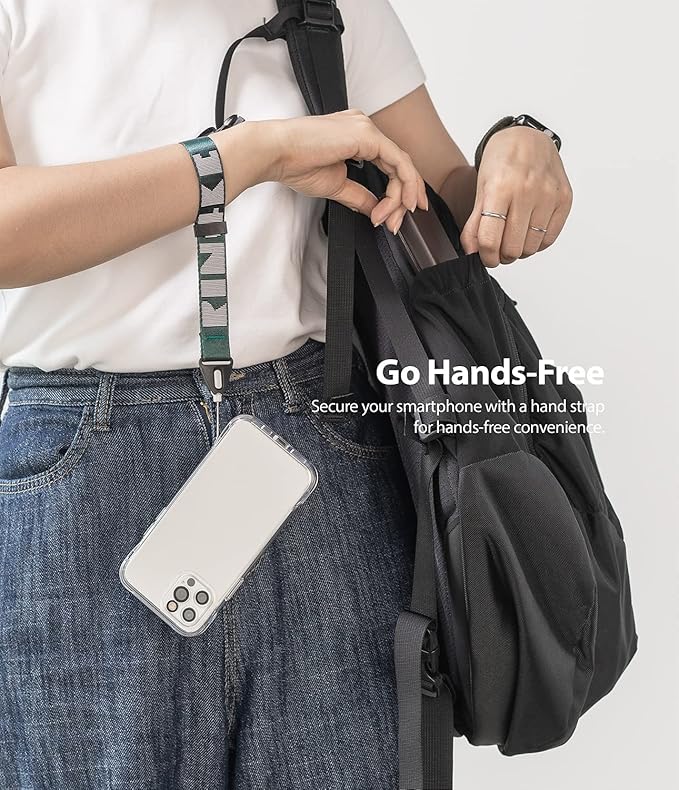 Ringke Hand Strap [Phone Wrist Strap] Designed for Camera Strap and Phone Strap, Adjustable Sturdy Universal Lanyard Compatible with Camera and Phone Case - Lettering Peacock Green